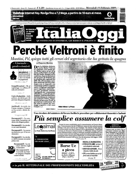 Italia oggi : quotidiano di economia finanza e politica